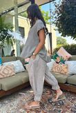 Agnes Cushion Cotton Cap Sleeve Top Mocha